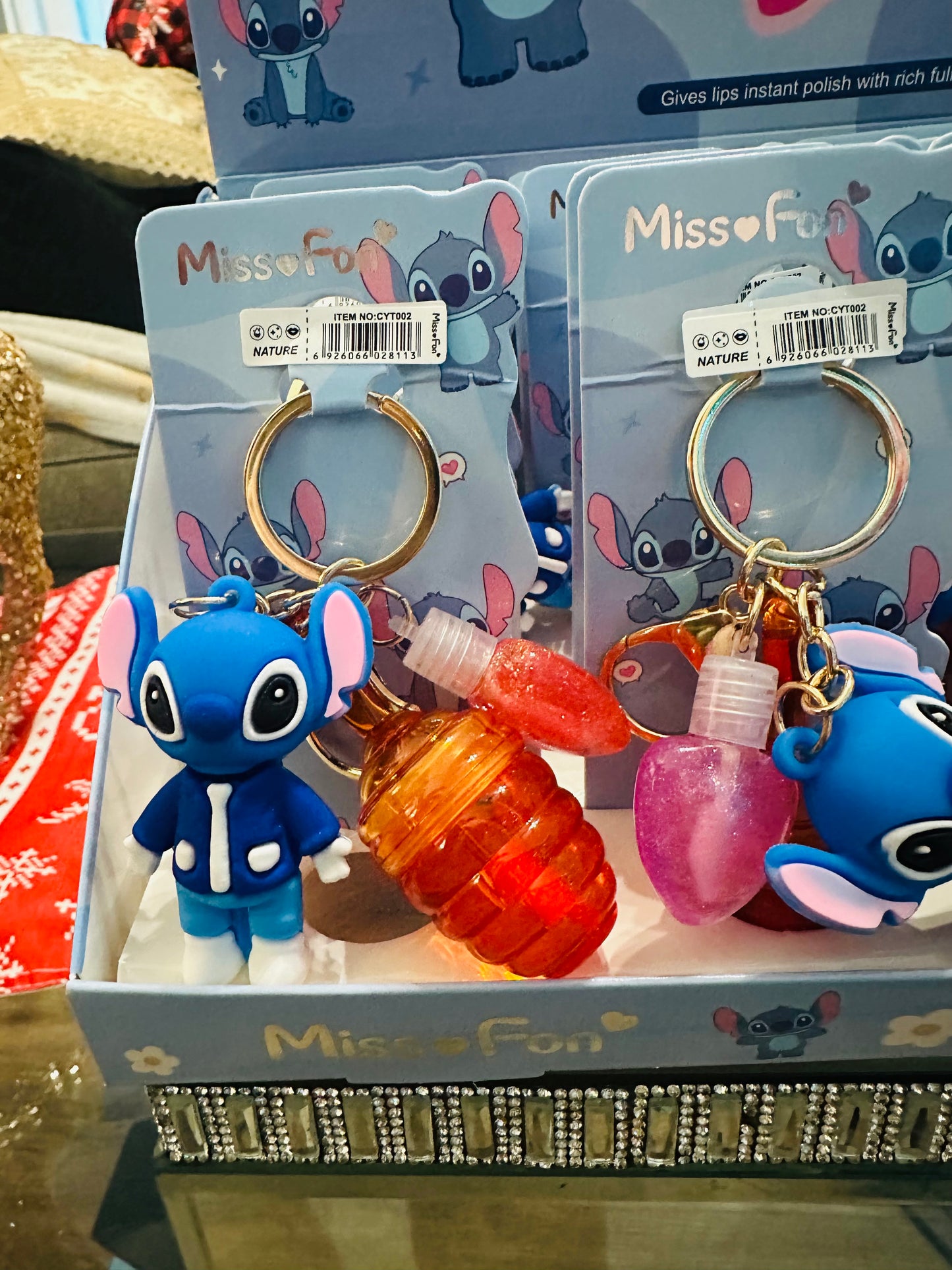 Stitch Lip Gloss keychains 12(pcs
