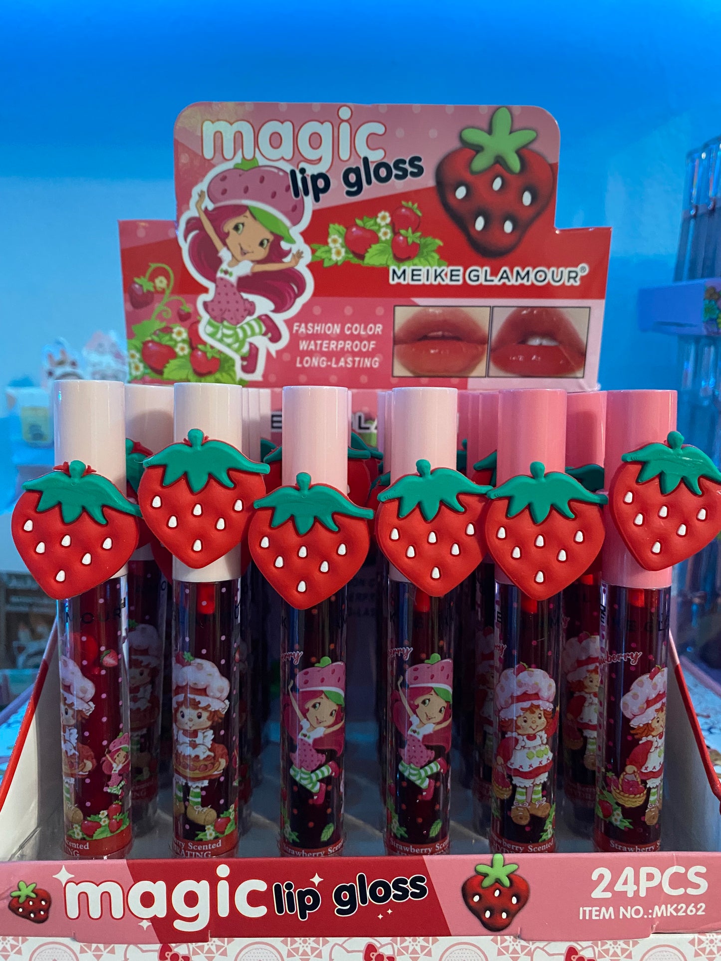 strawberry Lip gloss Tint with ring 24(pcs)