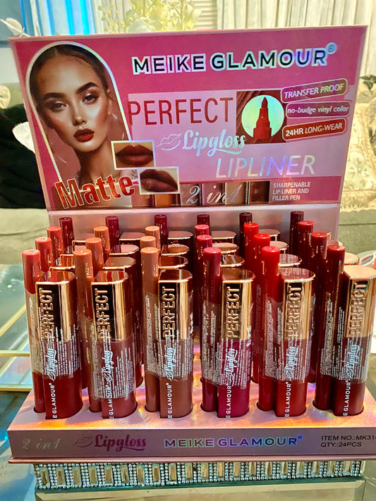 Lip Gloss matte with lip liner 48(pcs)