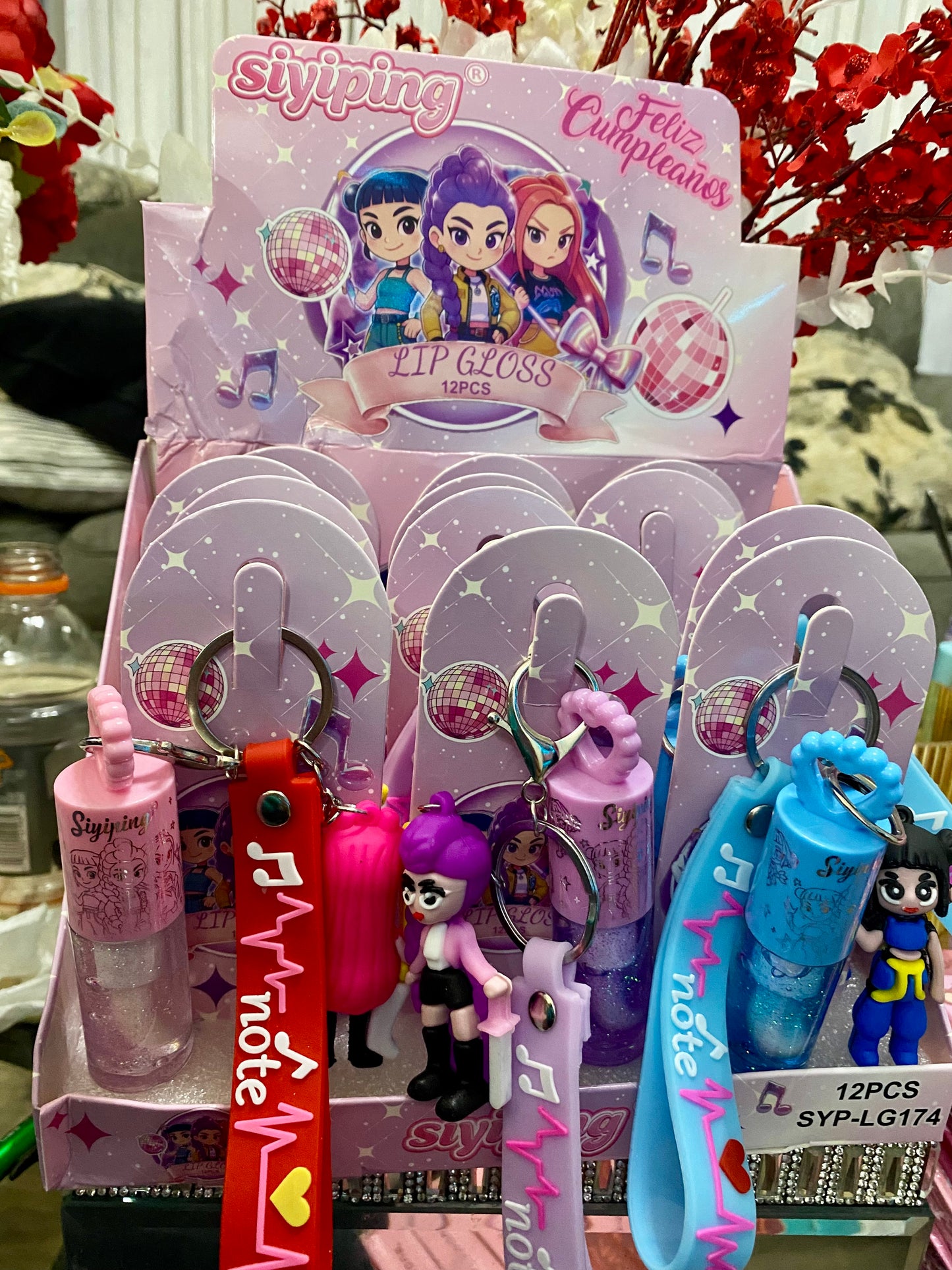 Lip gloss llavero 12(pcs)