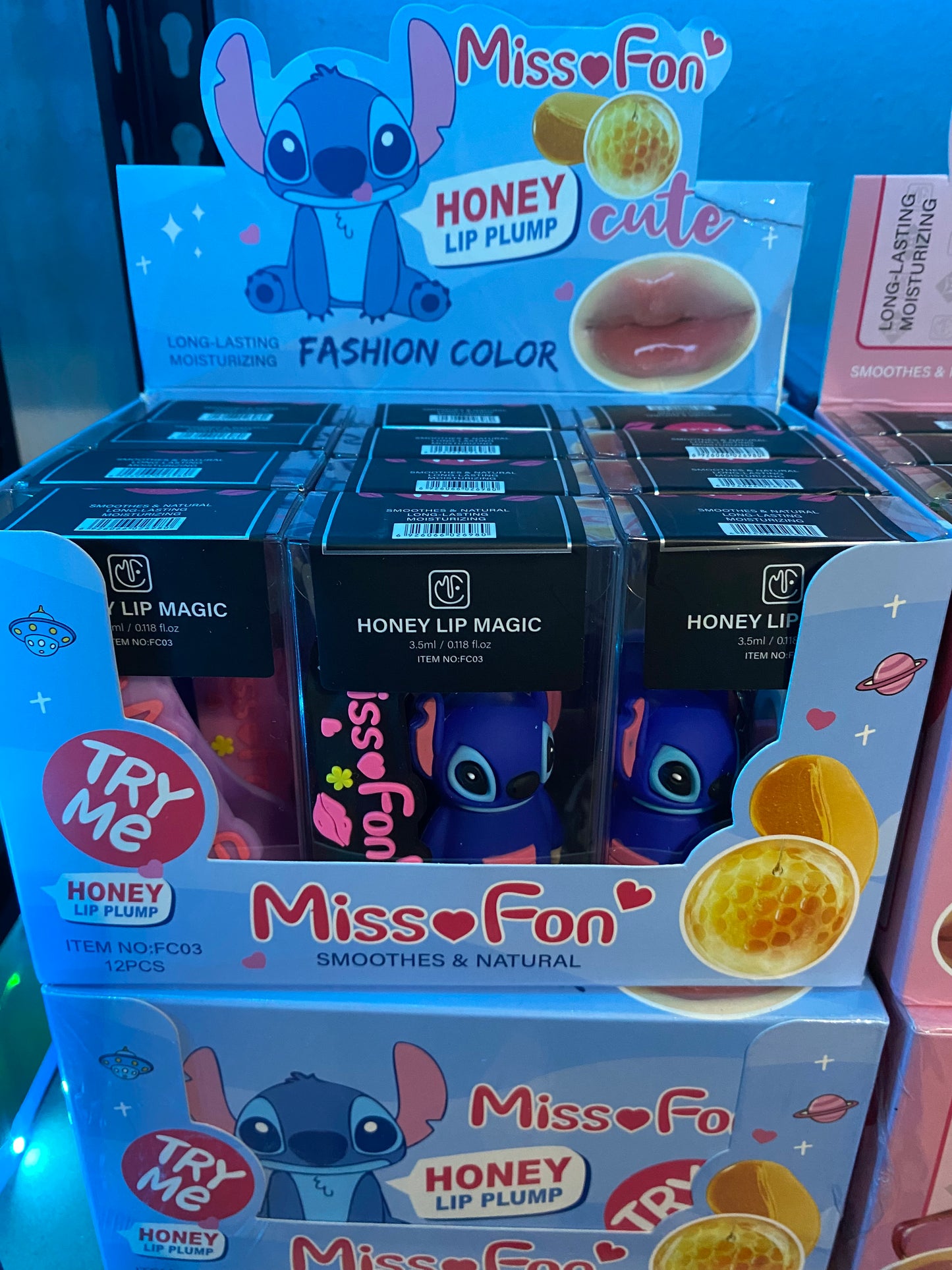 Stitch keychain and lip gloss 12(pcs)