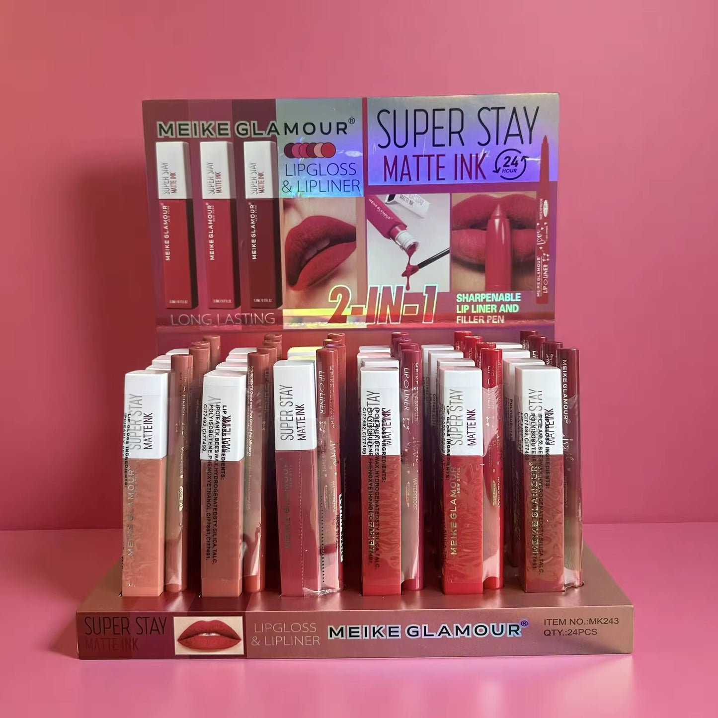 Li Gloss Matte Super Stay 2-in-1 And Lip Liner 24(pcs)