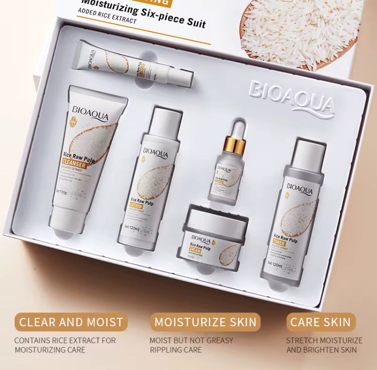 Rice Moisturizing six-piece set skin care