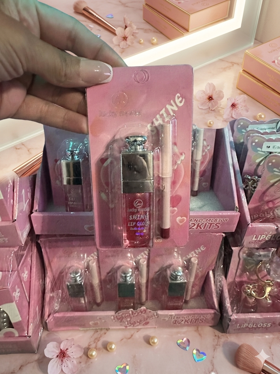 Lip gloss + lip pencil set 12(pcs)