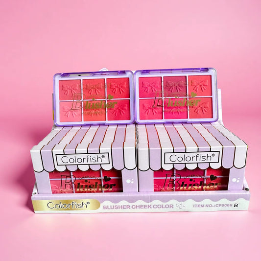 Blush palette with 12 pieces and comes with 6 colors