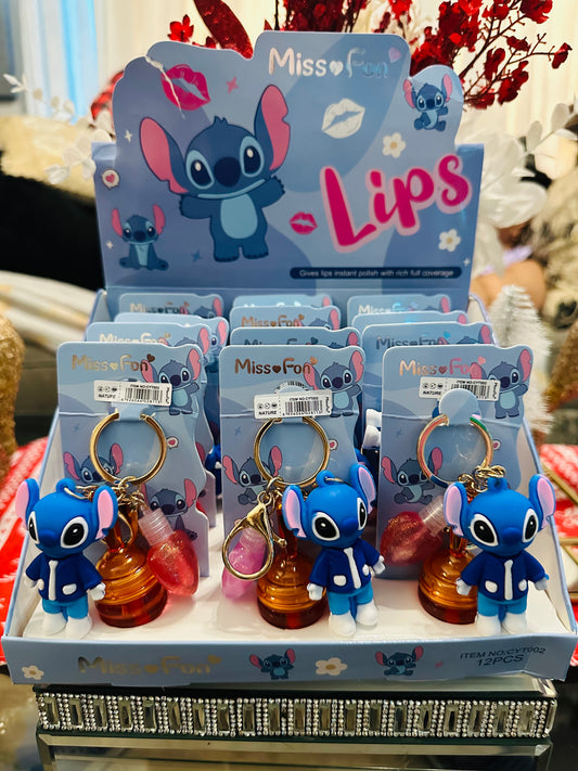 Stitch Lip Gloss keychains 12(pcs