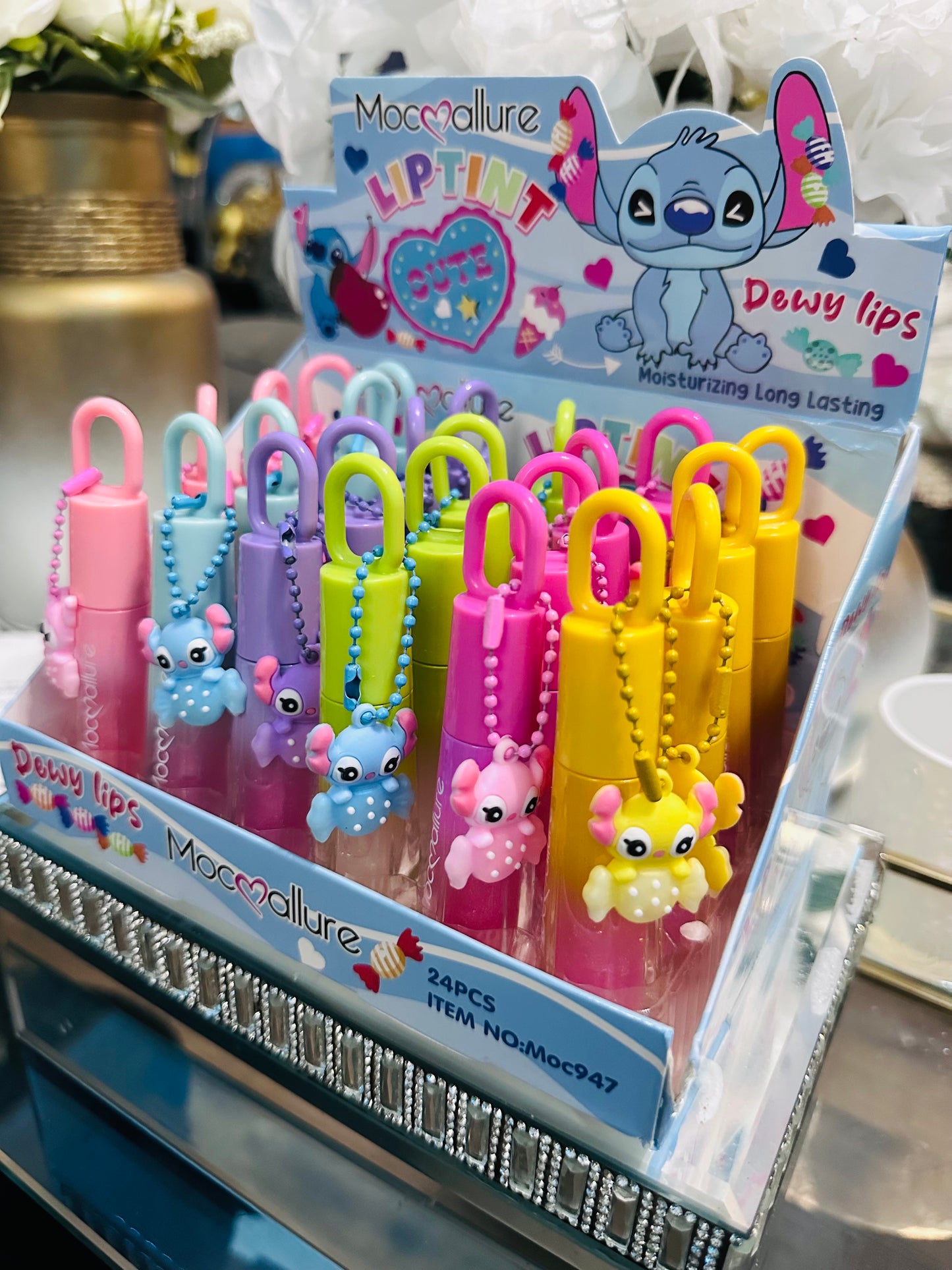 Stitch Lip Gloss Keychain 24(pcs)