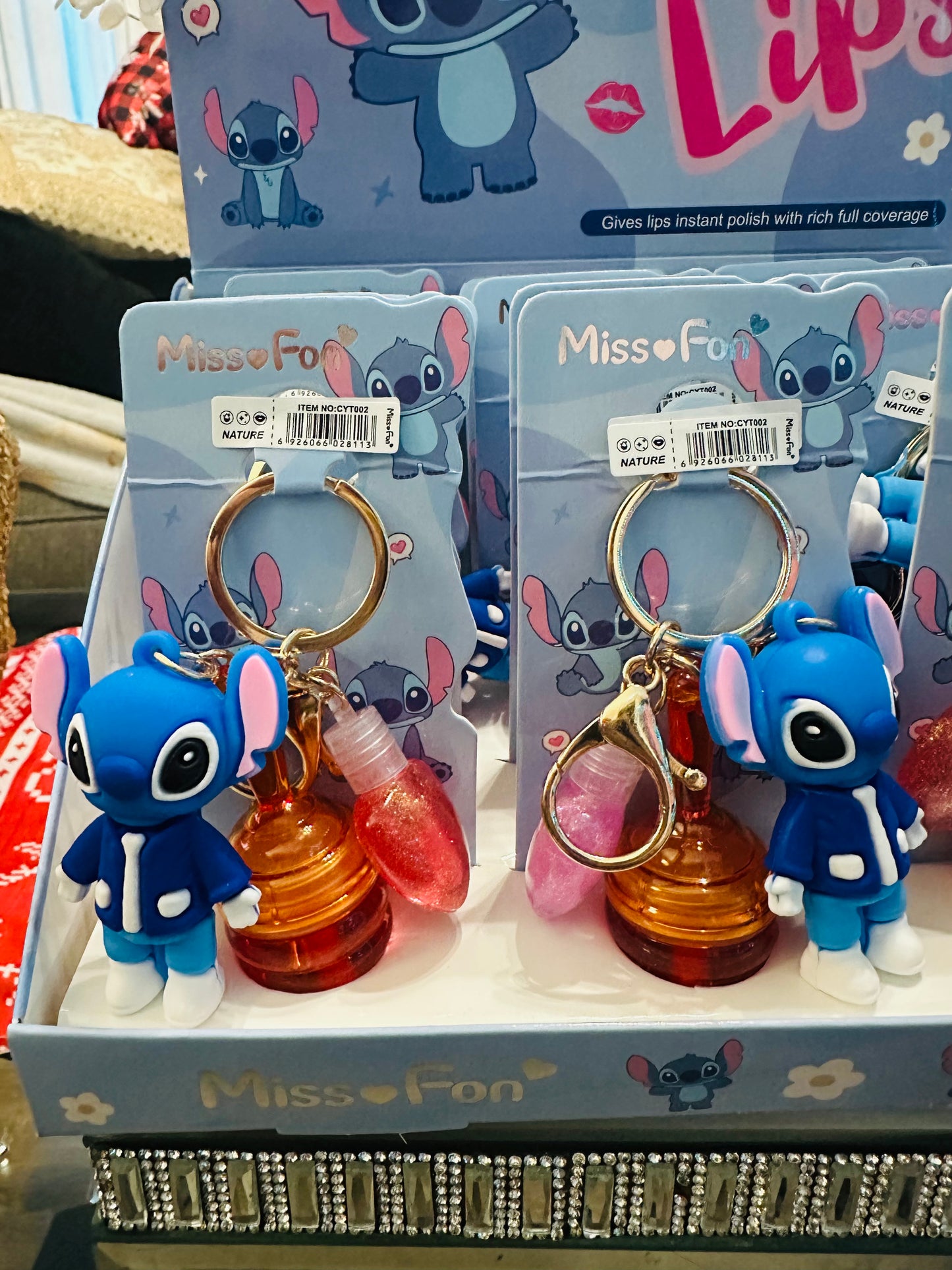 Stitch Lip Gloss keychains 12(pcs